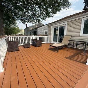 Outdoor living deck renovation project completed by Yart Home Improvements in Newington Connecticut