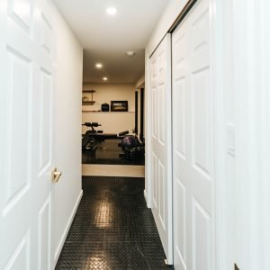 Modern hallway and interior renovation project completed by general contractor in Connecticut