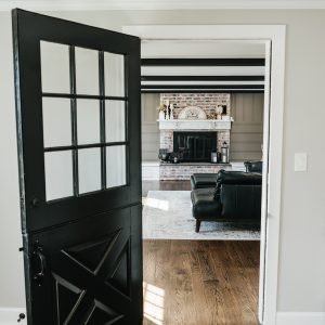 Interior carpentry trim installation around doorway and hallway in a residential home in Newington Connecticut